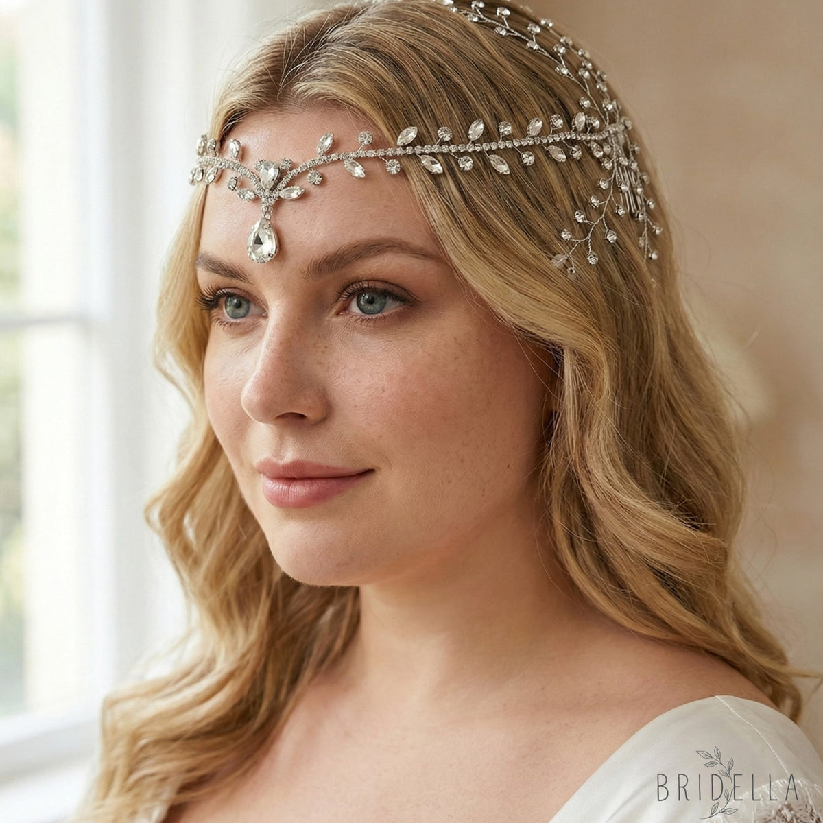 Silver Rhinestone Pearl Bridal Tiara Crown - Bridella BHP466-S - Silvery - HEADWEAR