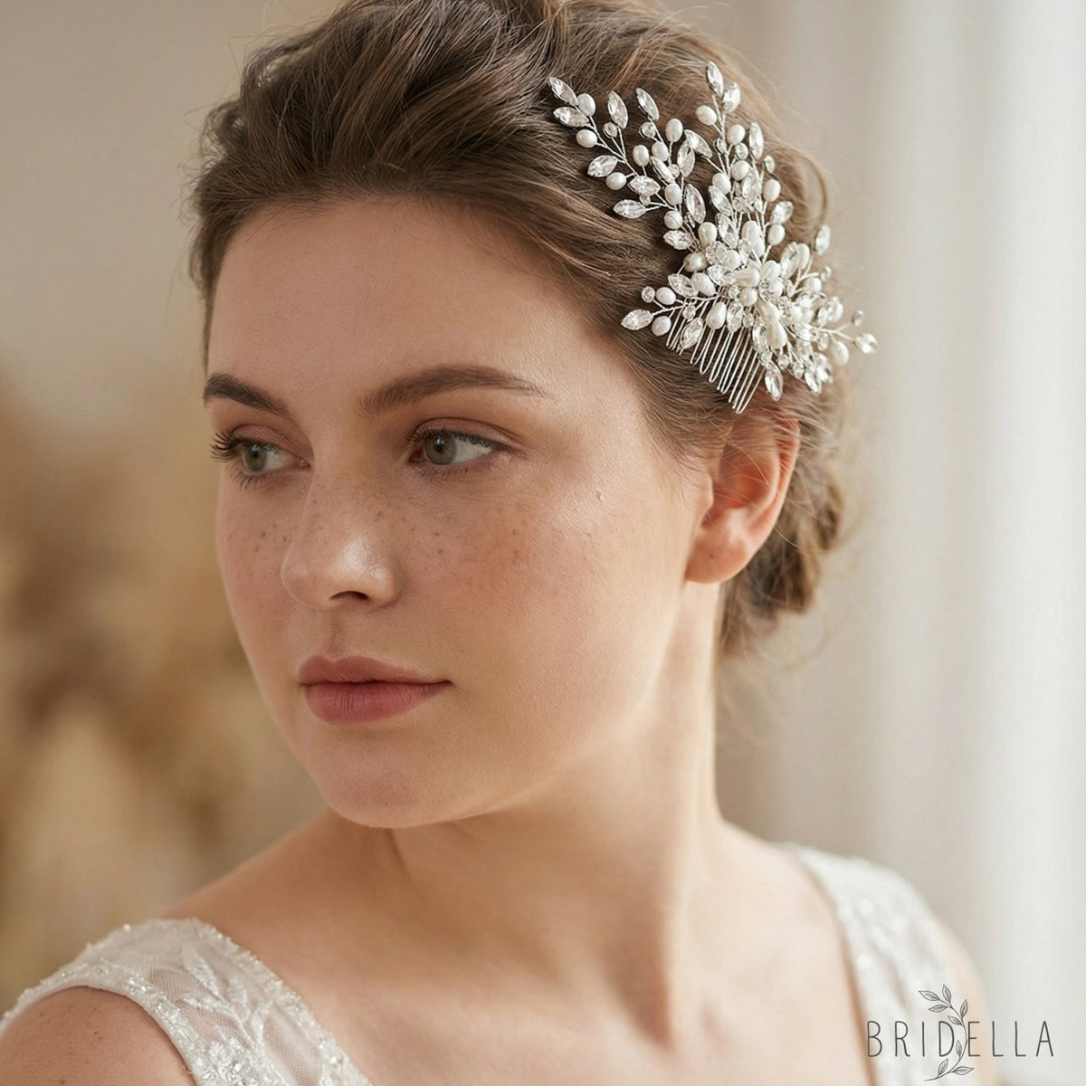 Silver Rhinestone Pearl Bridal Tiara Crown - Bridella BHP527-S - Silvery - HEADWEAR