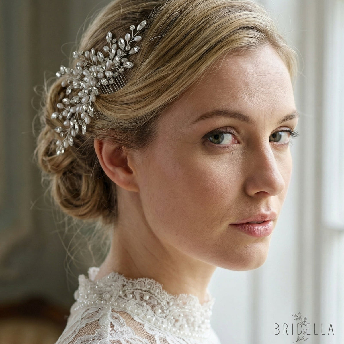 Silver Rhinestone Pearl Bridal Tiara Crown - Bridella BHP527-S - Silvery - HEADWEAR