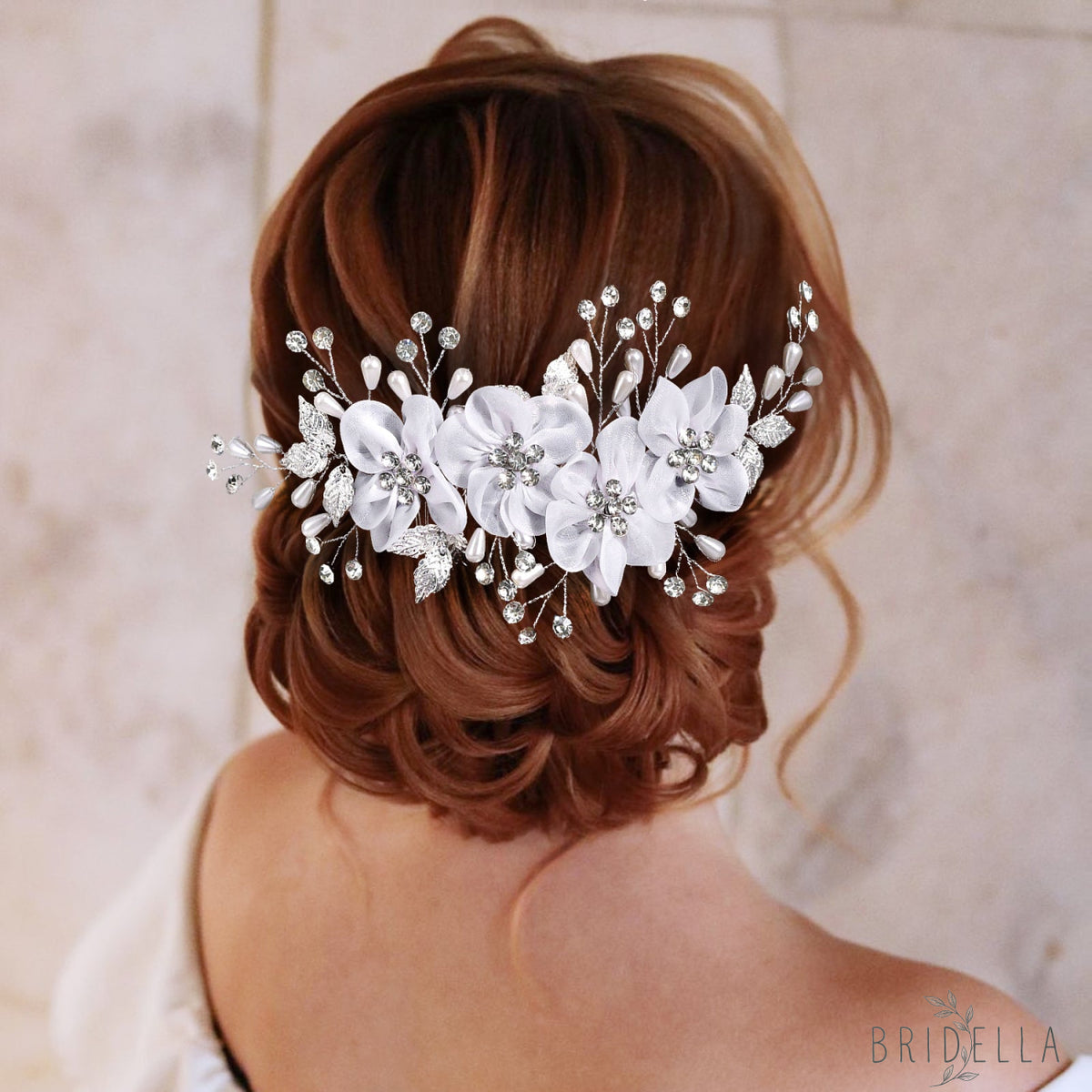 BHP756-S silver rhinestone pearl tiara