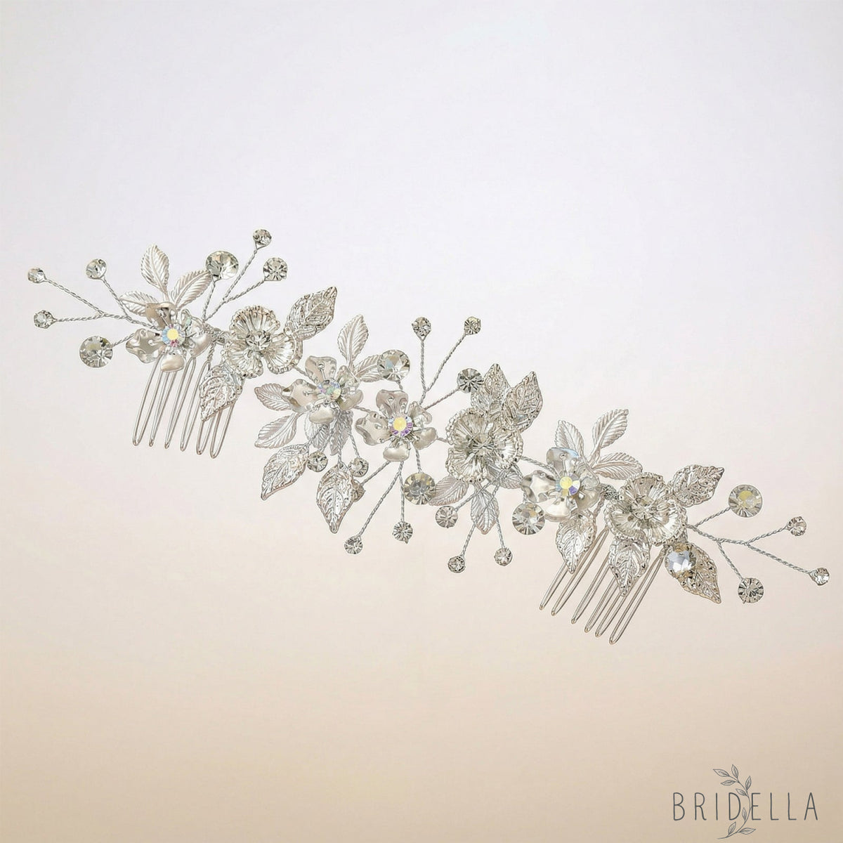 Silver Rhinestone Pearl Bridal Tiara Wedding Headpiece - Bridella BHP523-S - Silvery - HEADWEAR