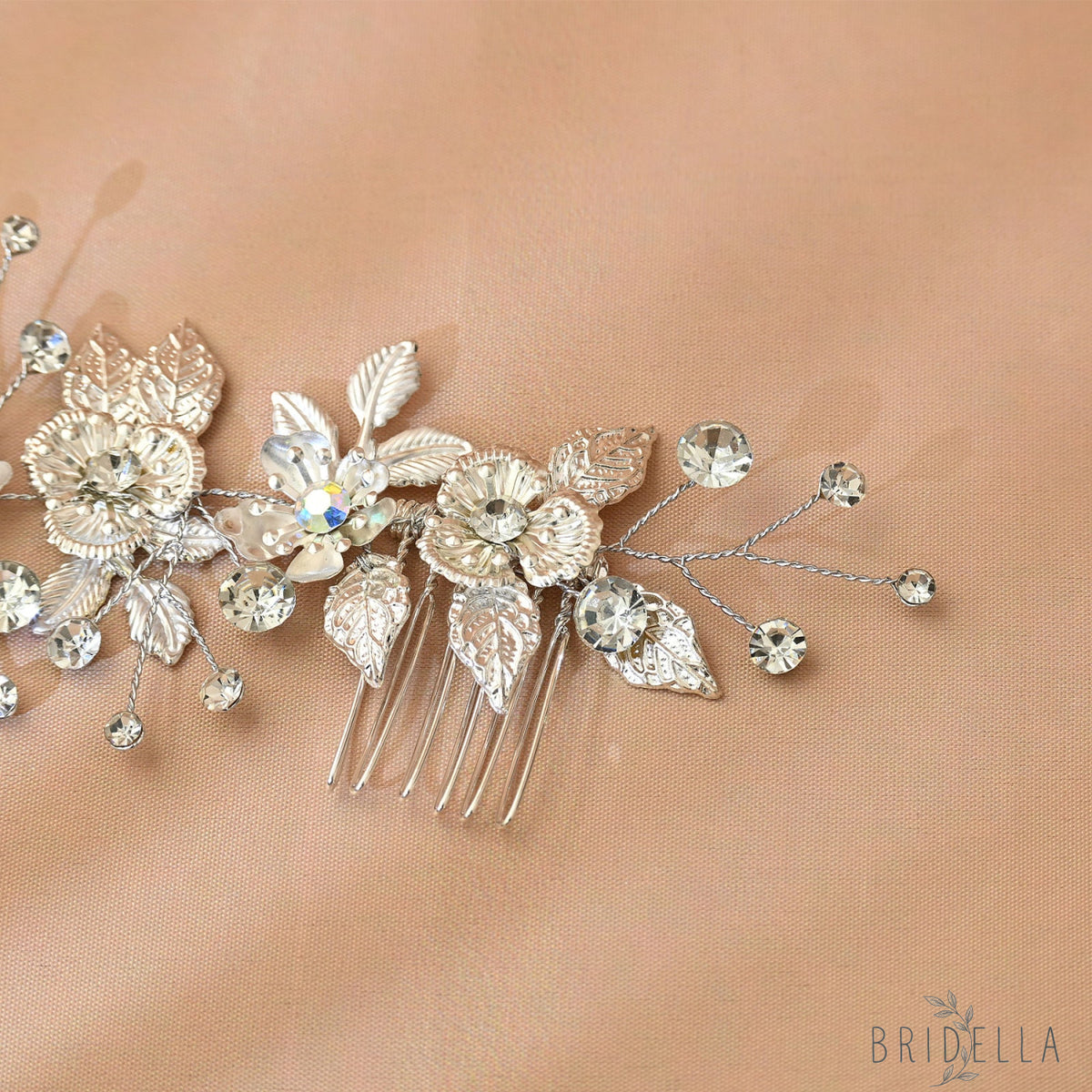 Silver Rhinestone Pearl Bridal Tiara Wedding Headpiece - Bridella BHP523-S - Silvery - HEADWEAR