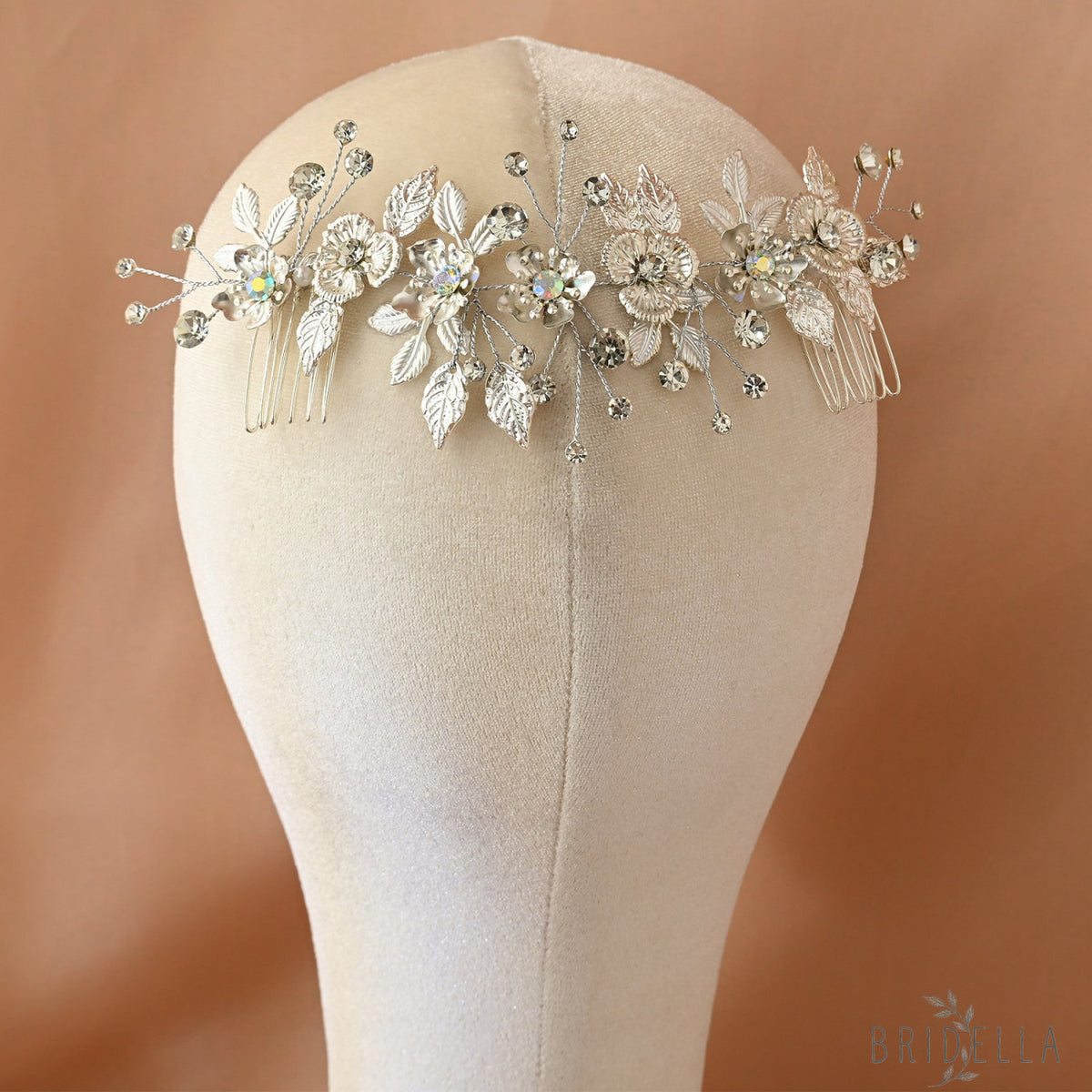 Silver Rhinestone Pearl Bridal Tiara Wedding Headpiece - Bridella BHP523-S - Silvery - HEADWEAR