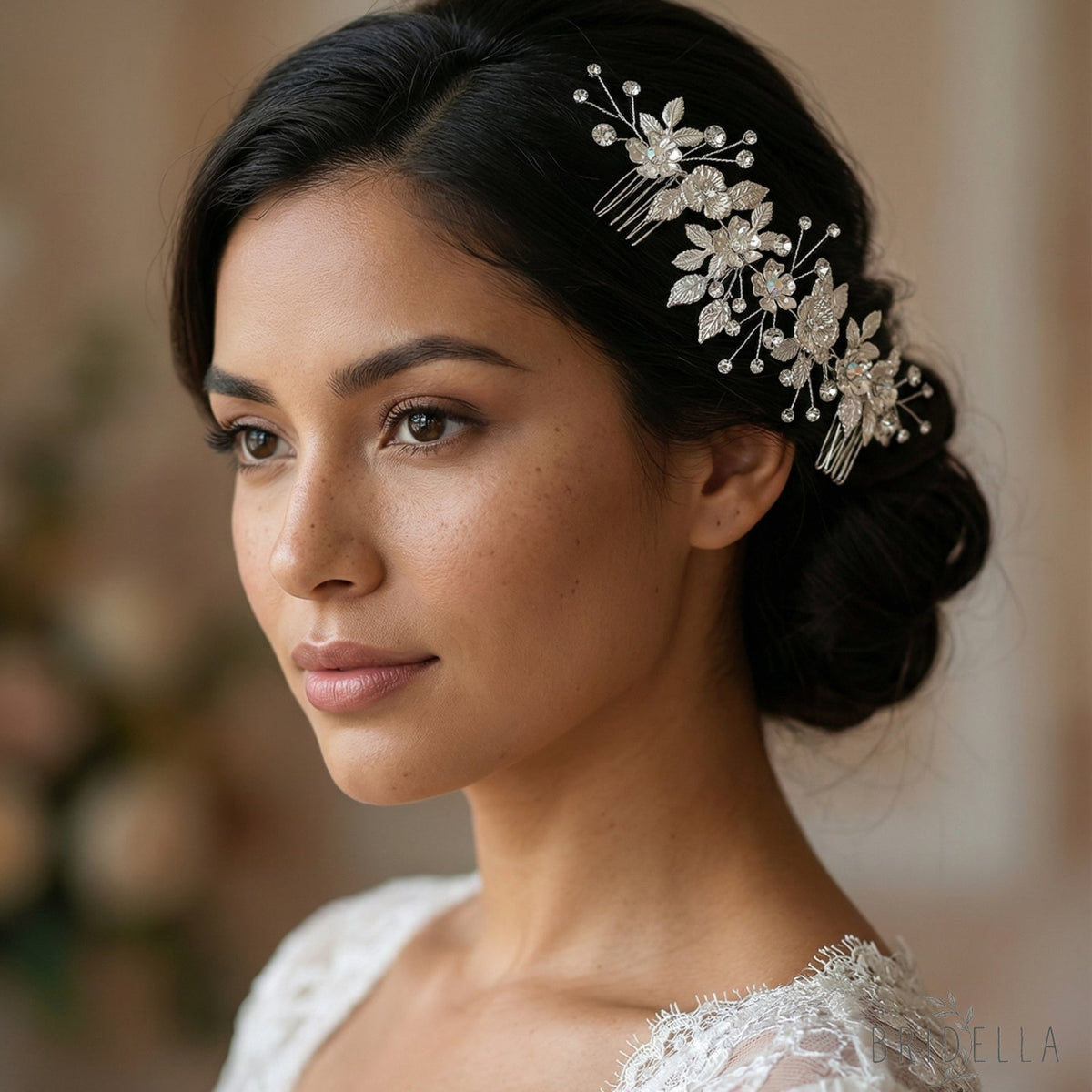 Silver Rhinestone Pearl Bridal Tiara Wedding Headpiece - Bridella BHP523-S - Silvery - HEADWEAR