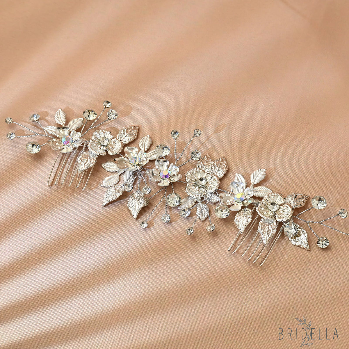 Silver Rhinestone Pearl Bridal Tiara Wedding Headpiece - Bridella BHP523-S - Silvery - HEADWEAR