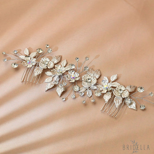 Silver Rhinestone Pearl Bridal Tiara Wedding Headpiece - Bridella BHP523-S - Silvery - HEADWEAR