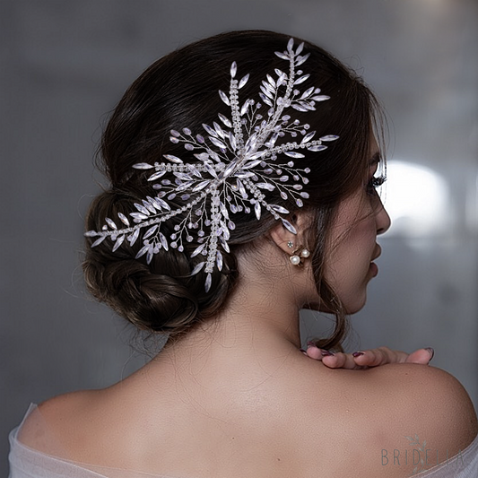 BHP287-S silver rhinestone pearl headwear