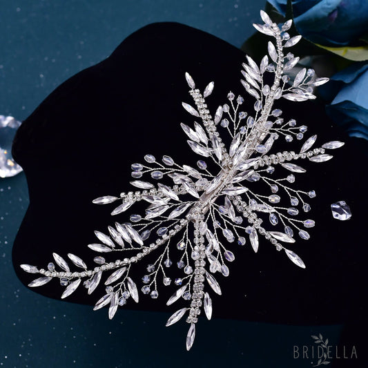 BHP287-S silver rhinestone pearl headwear