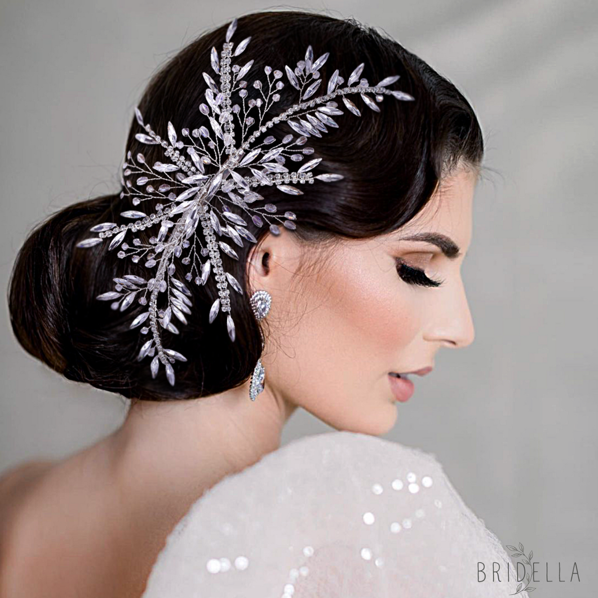 BHP287-S silver rhinestone pearl headwear