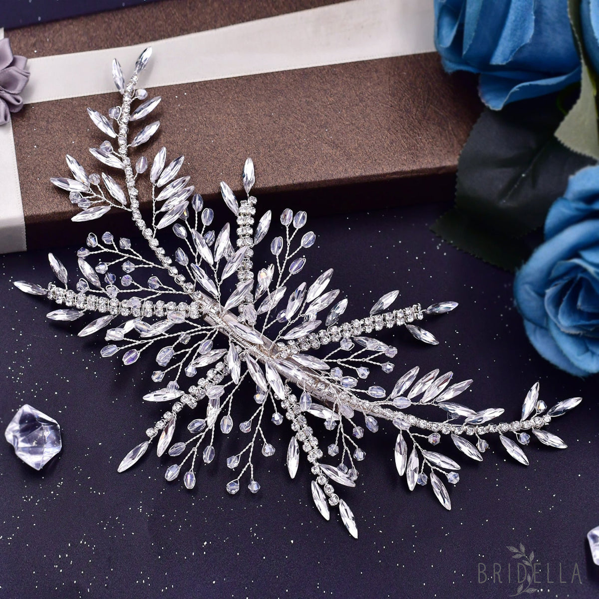 BHP287-S silver rhinestone pearl headwear