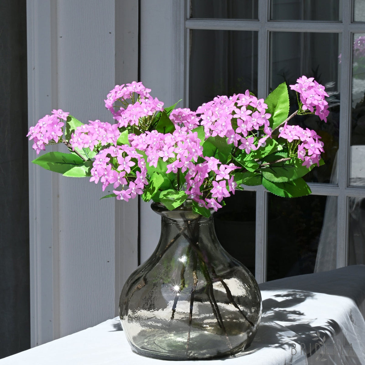 Single Stem Orange Crystal Artificial Orchid Flower Handmade Acrylic Beaded Fake Phalaenopsis for Vase Filler K17