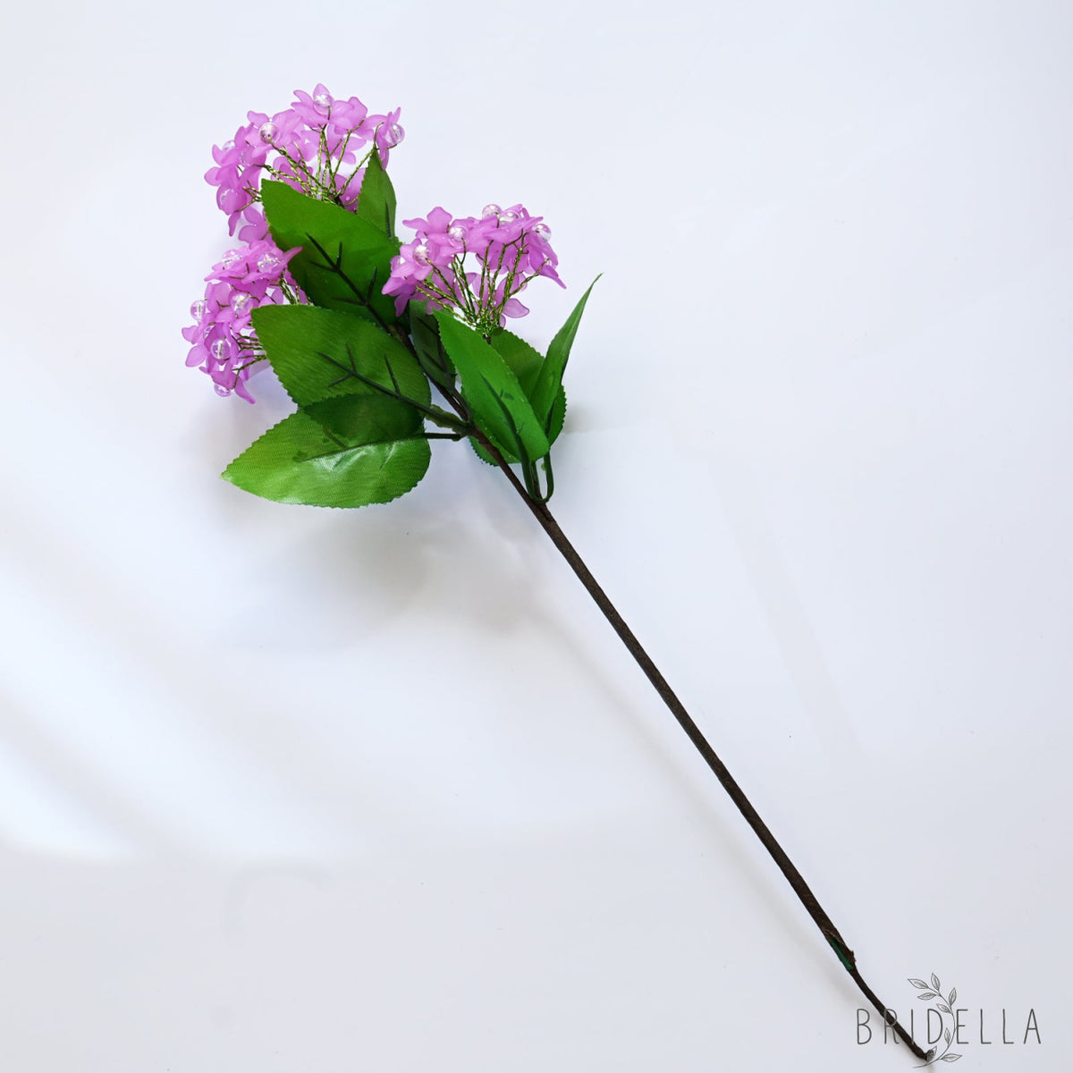 Single Stem Orange Crystal Artificial Orchid Flower Handmade Acrylic Beaded Fake Phalaenopsis for Vase Filler K17