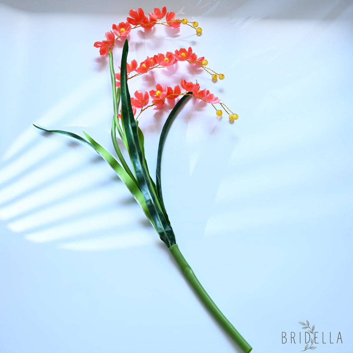 Single Stem Red Trailing Orchid Artificial Flower K29 - Red