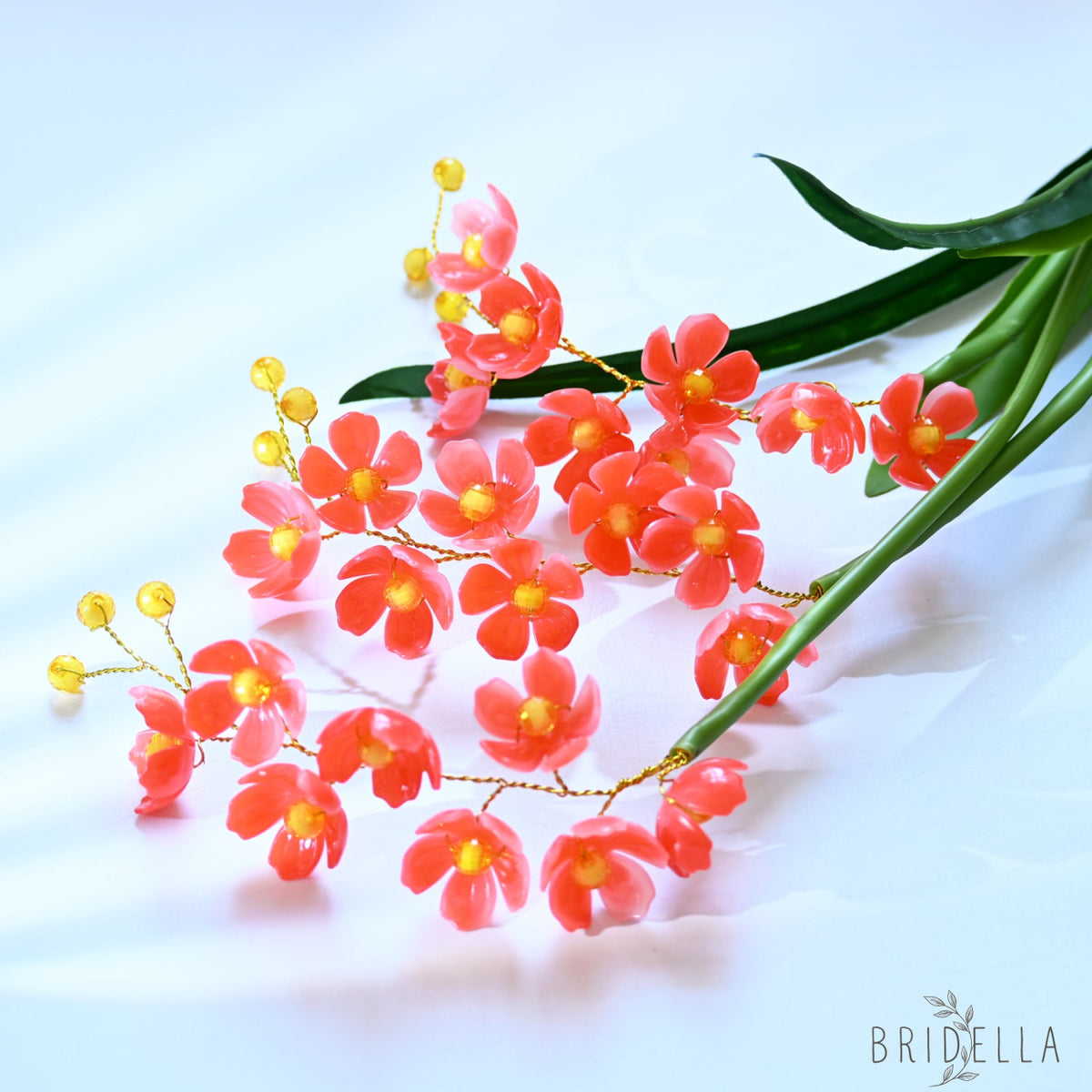 Single Stem Red Trailing Orchid Artificial Flower K29 - Red