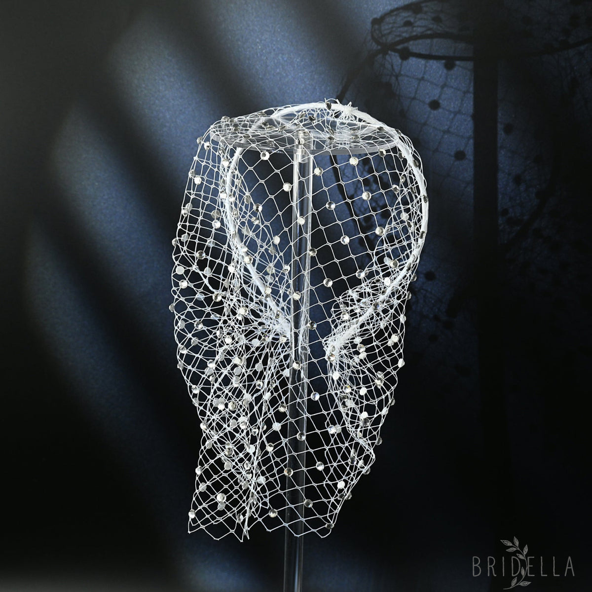 Sparkling Rhinestone Birdcage Bridal Veil Wedding - Bridella BMA16-M - IVONY