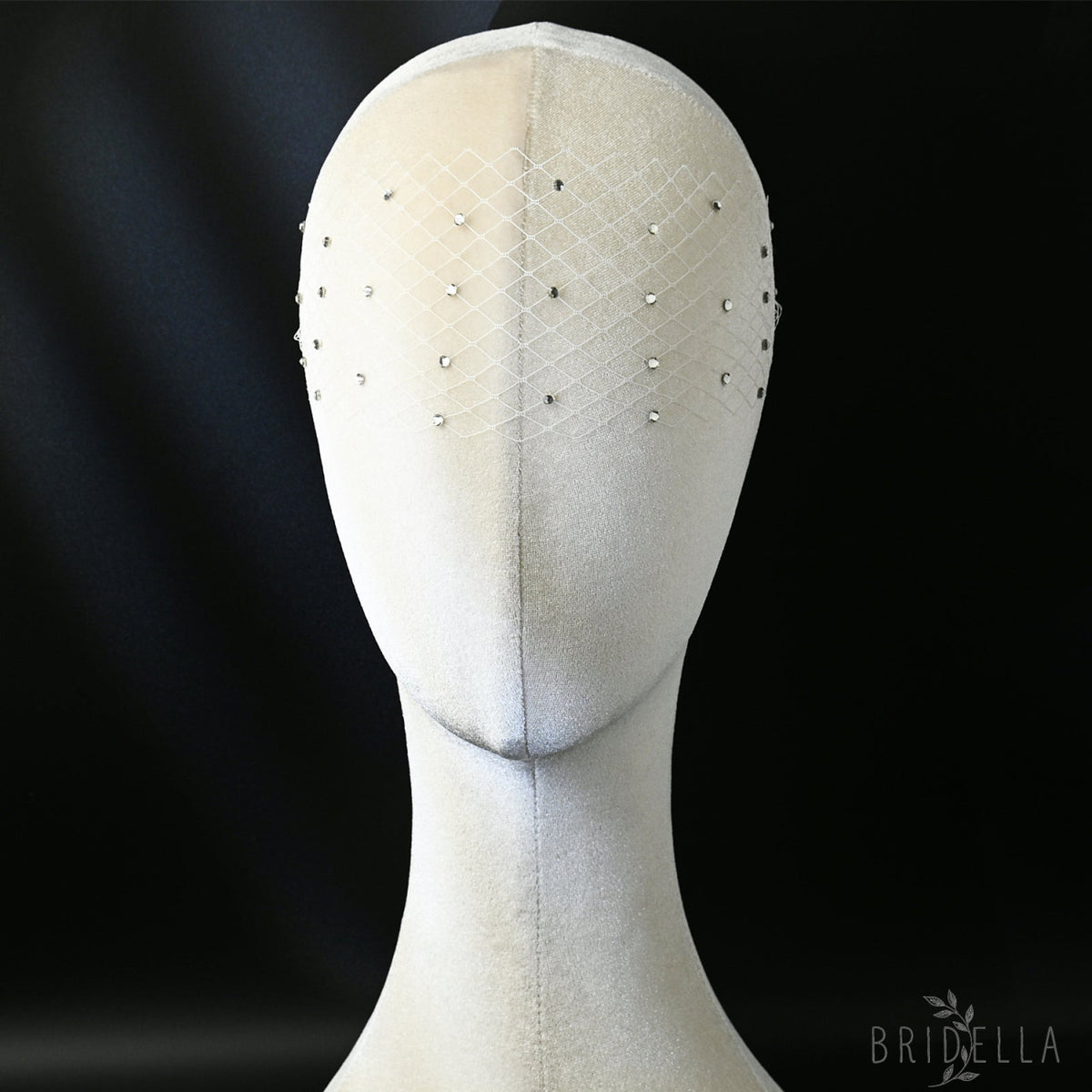 Sparkling Rhinestone Bridal Veil Wedding Blusher Veil - Bridella BMA30-W - IVONY
