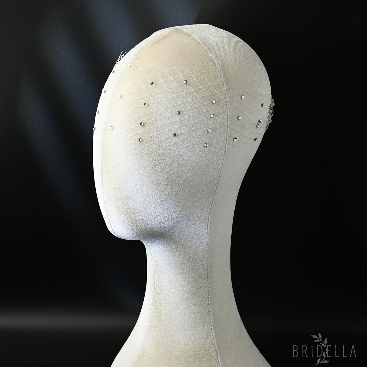 Sparkling Rhinestone Bridal Veil Wedding Blusher Veil - Bridella BMA30-W - IVONY