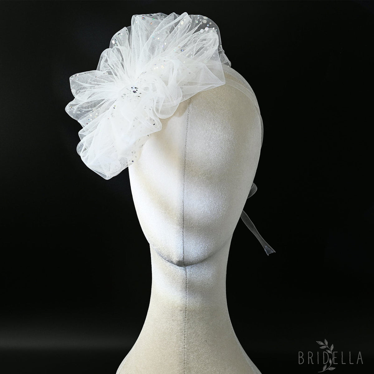 White Flower Bridal Necklace Sequined Wedding Dress Decoration Accessory - Bridella BMA03 - Ivory