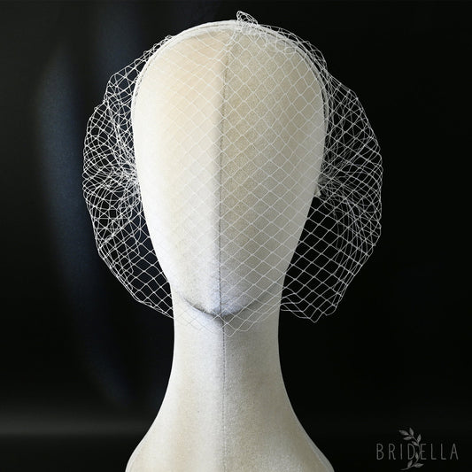 white White Mesh Headband - Bridella BVA06A-W - white - face veil