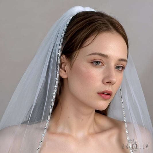 V136-IY2 white pearl mesh hair comb