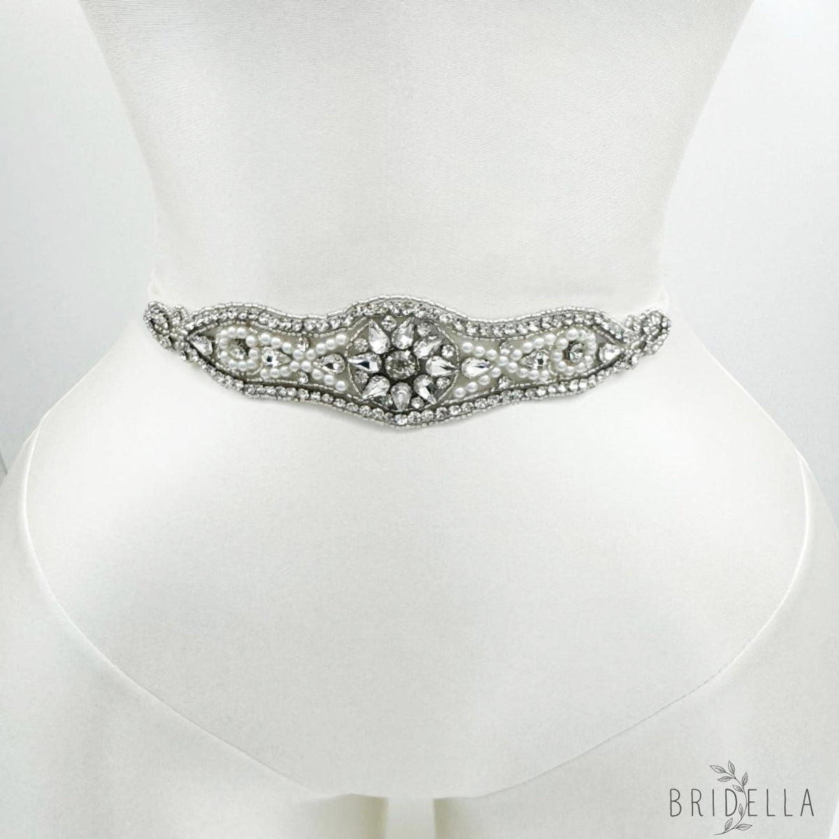 White Rhinestone & Pearl Belt - IVONY - Belt