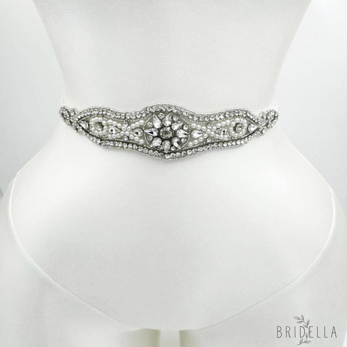 White Rhinestone & Pearl Belt - IVONY - Belt