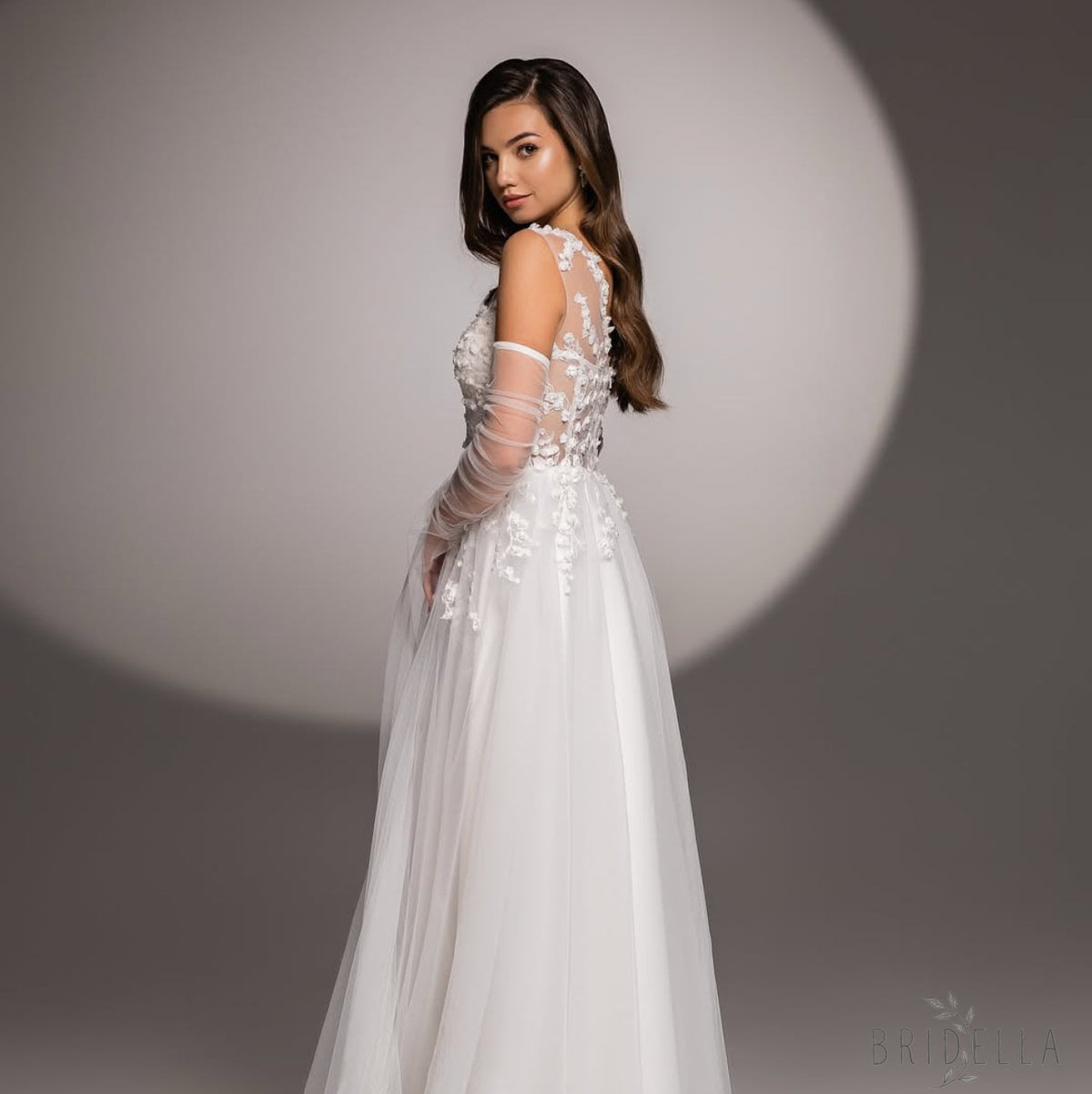 OG07 white satin mesh shawl