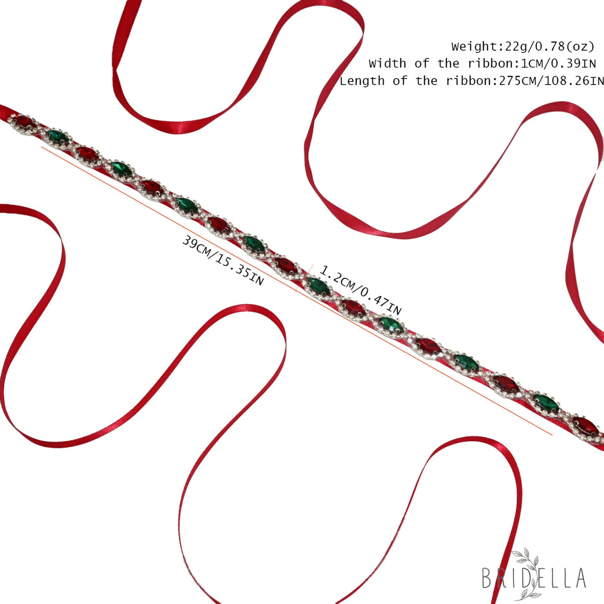 Wine Red Rhinestone Bridal Belt Adjustable Waist Sash Bridella BS189 - Red - Blets