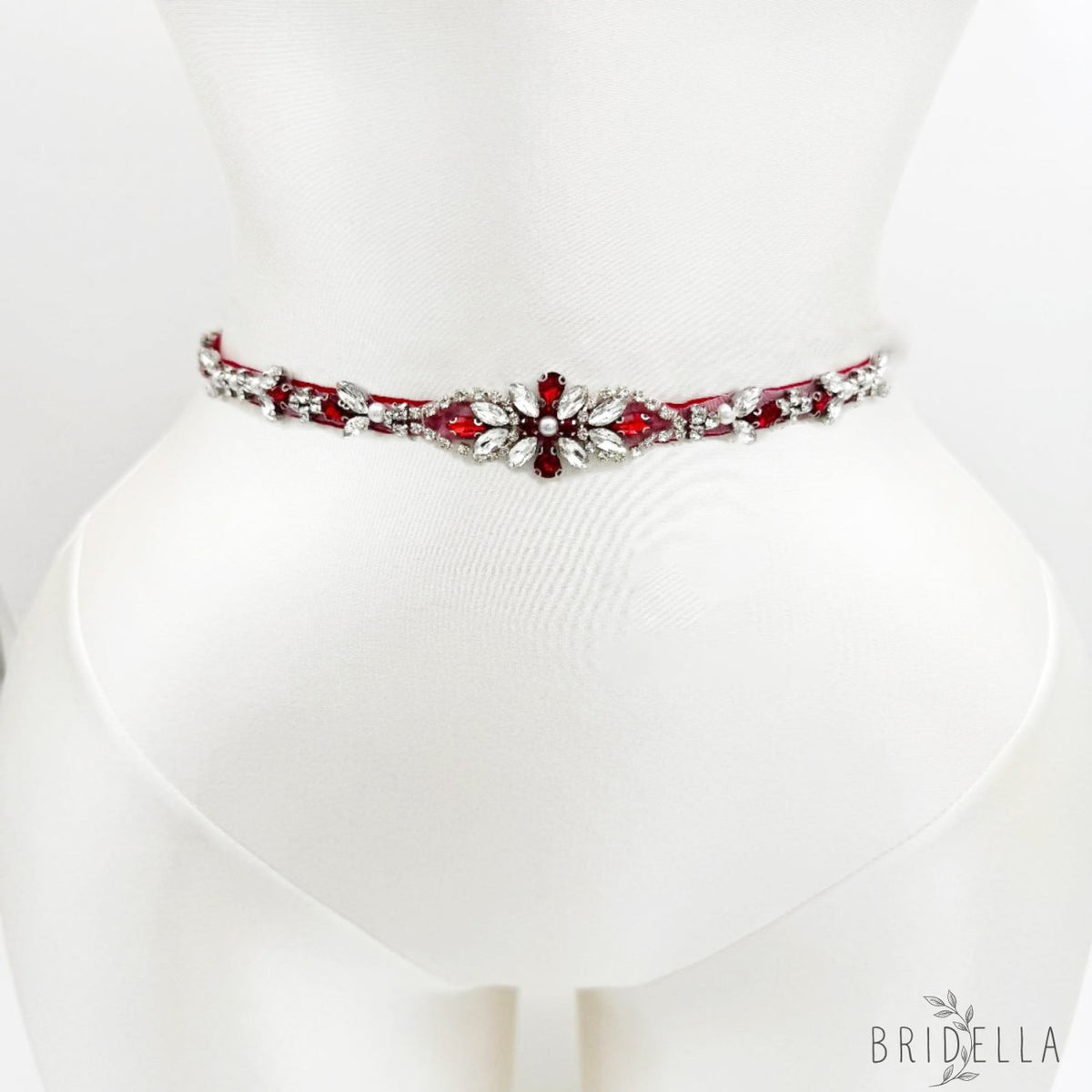 Wine Rhinestone & Pearl Belt - Blets